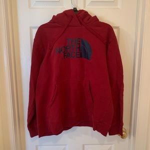 The North Face Red and Navy Logo Hoodie